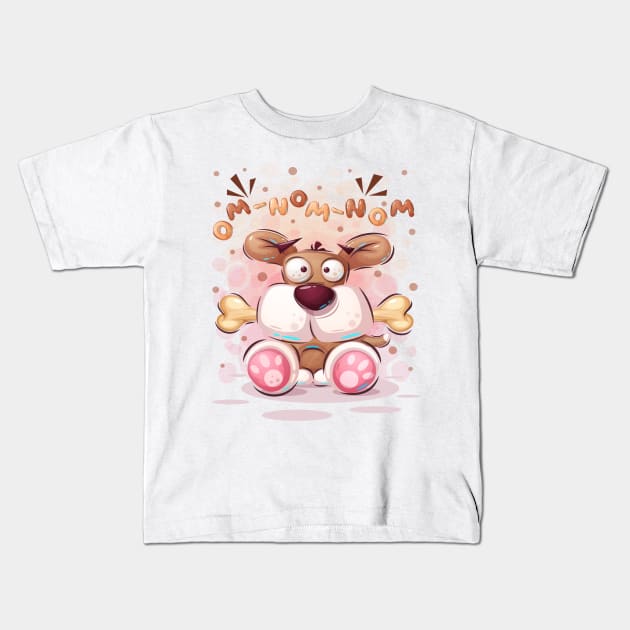 Om Nom Nom Kids T-Shirt by ManxHaven